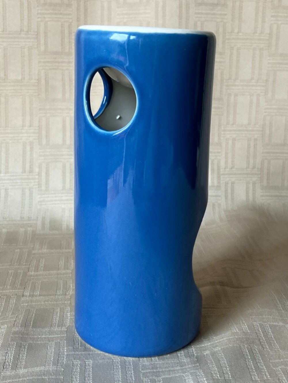 Blue Ceramic Wax Melt Warmer Tea Light Candle Oil Burner Pillar Cylinder - Picture 4 of 8